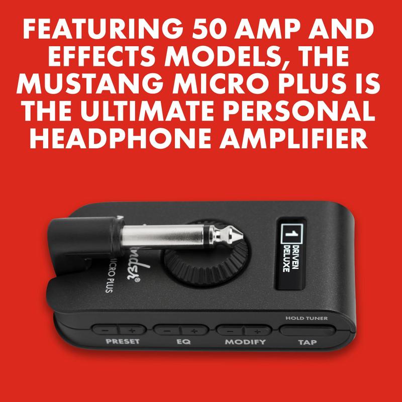 Amplificador de fone de ouvido Fender Mustang Micro Plus Bluetooth